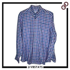 Southern Tide Purple-Blue-White Plaid LS Button Down Shirt in Size‎ Medium